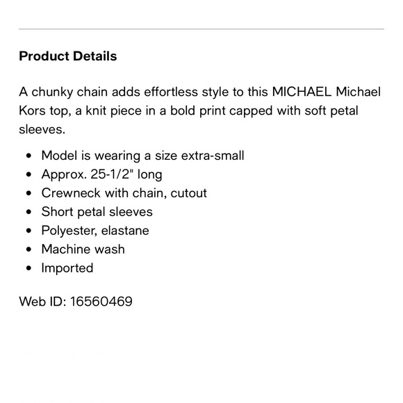 MICHAEL KORS Black, Beige & Orange Printed Gold Chain Petal Sleeve Top | Size XL - Picture 2 of 16